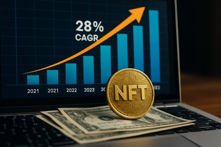 NFT dalinėjimosi platformų rinka 2025: 28% CAGR augimas, skatintas DeFi integracijos ir pasaulinio priėmimo